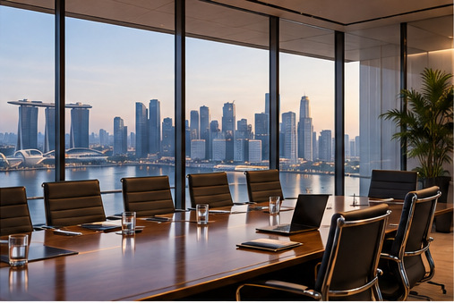 Modern Singapore boardroom representing strategic business advisory